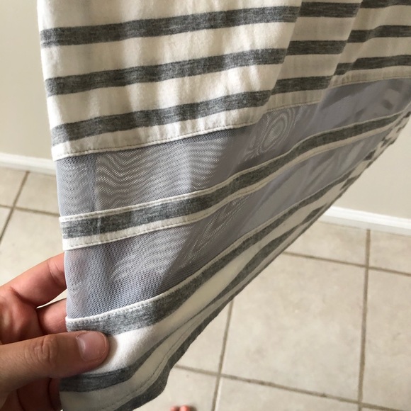 Gray and White Striped Mini Dress (M) - Picture 3 of 7